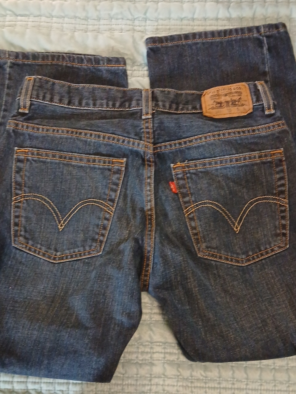 Levi's 527 Bootcut Dark Blue Denim Jeans with BROWN LEVIS Tag